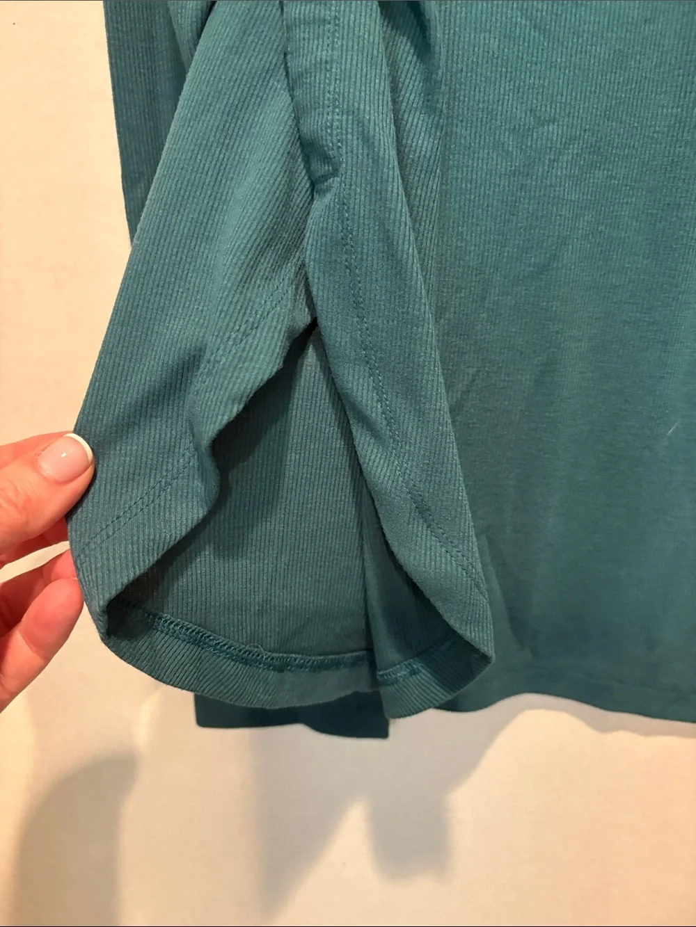 Old Navy - Girls ultralite. long sleeve ribbed t-shirt. Size XXL (18) Green teal